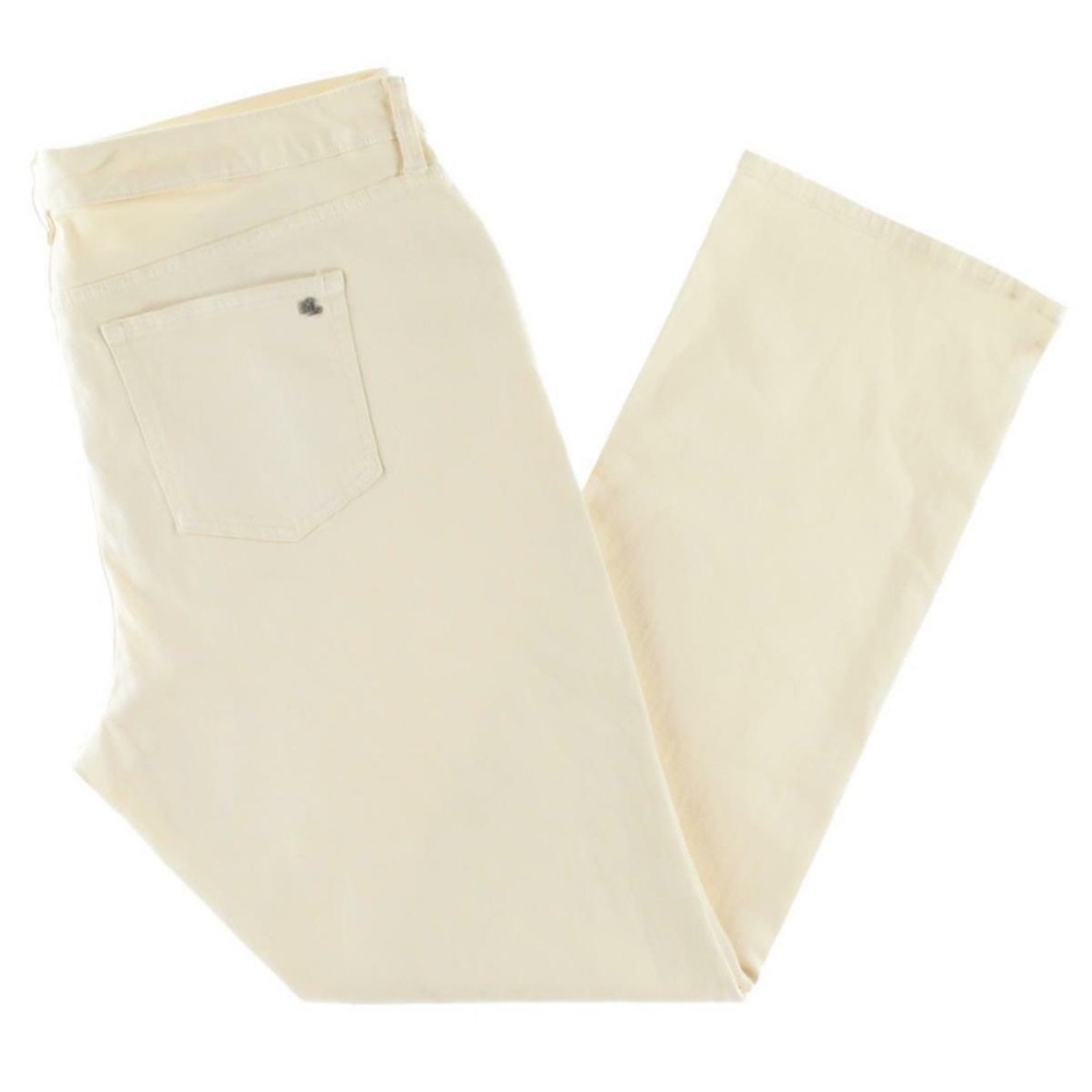 LAUREN RALPH LAUREN Women's Barnaby Pearl Shimmer Straight Leg Jeans Plus 18W
